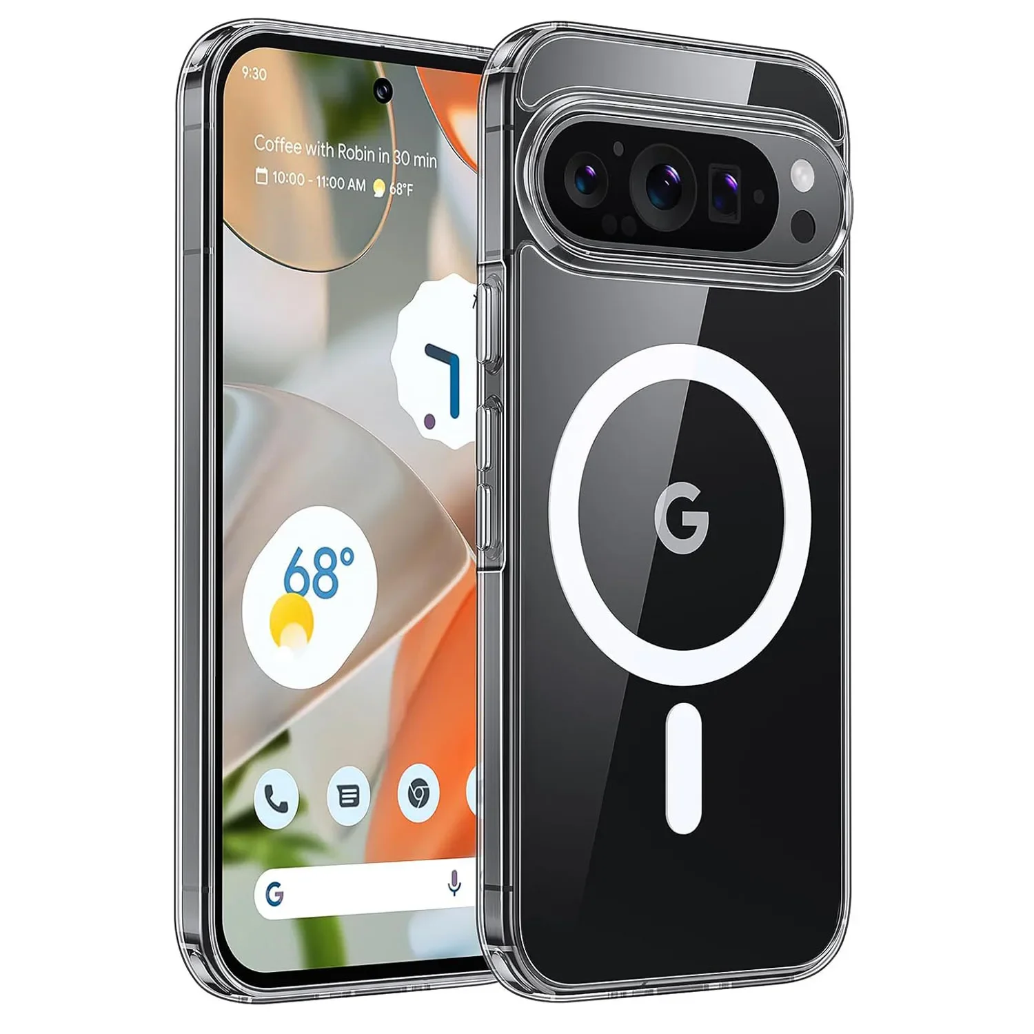 Coque MagSafe Matifiée Blanc pour Google Pixel 8 Pro, Antichoc