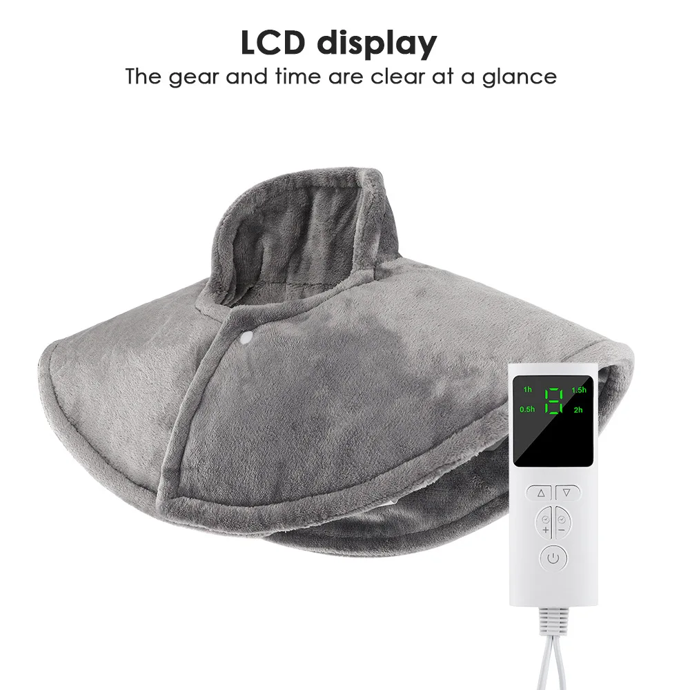 Electric Heating Shoulder Neck Pad Massager Infrared Therapy Cervical Brace Wrap Thermal Compress Warm Neck Back Brace Tool Gift