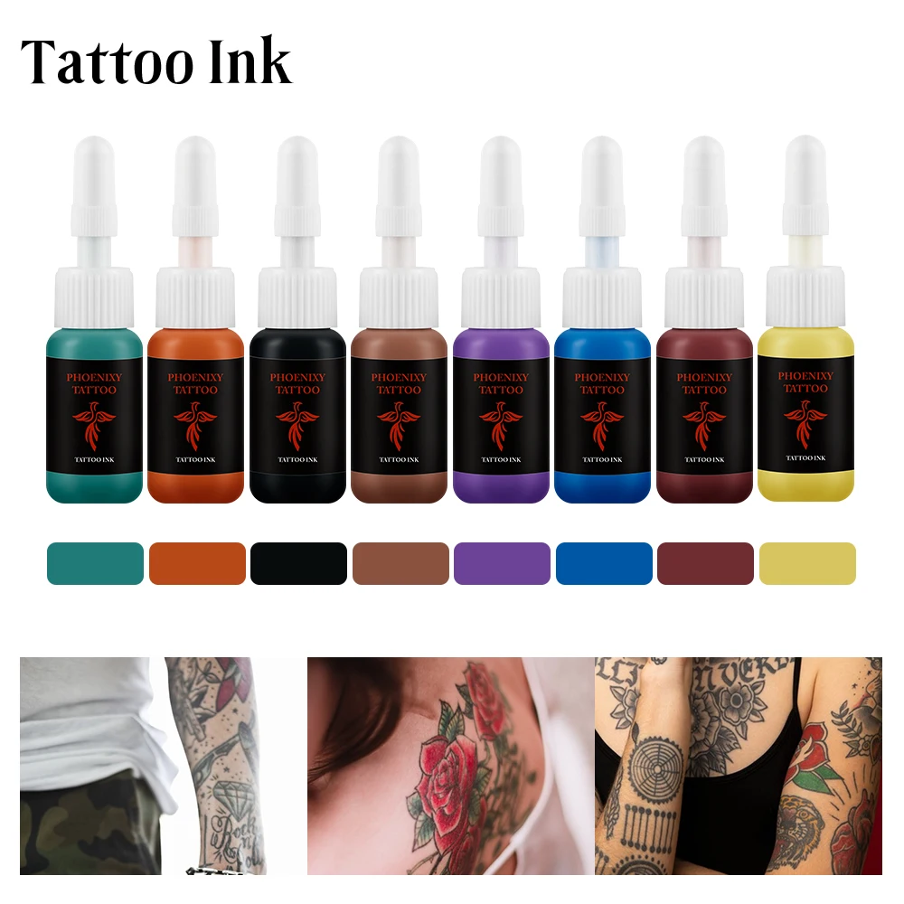 S199efcc59cbf4708a4c31ce2a5aab00ah Tattoo Machines Kit for Beginner 5ml Black Ink Power Supply Grips Body Art Design Tools Set Tattoo Permanent Makeup Supplies Kit Mallzona