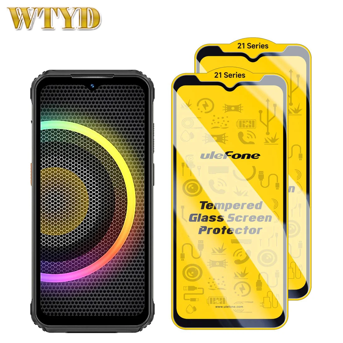 2pcs Pack Ulefone 9H HD Anti Fingerprint Tempered Glass Screen Protector For Ulefone Armor 21 For Ulefone Armor other ModeL