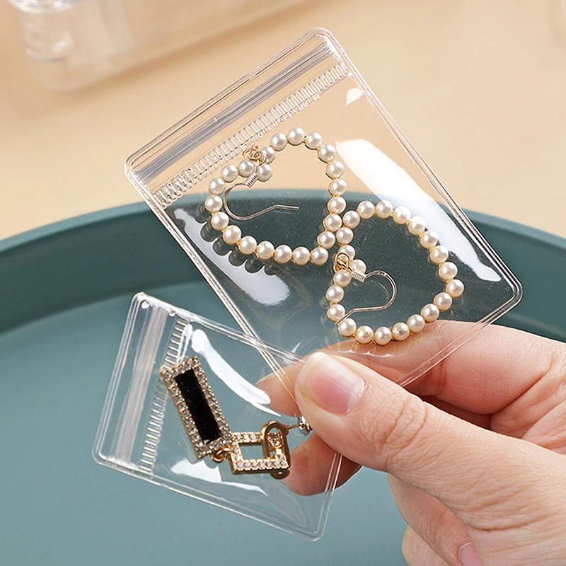 

10pcs/set Transparent Jewelry Ziplock Bag Pouches Anti-oxidation Bag Earring Bracelet Necklace Storage Organizer Box