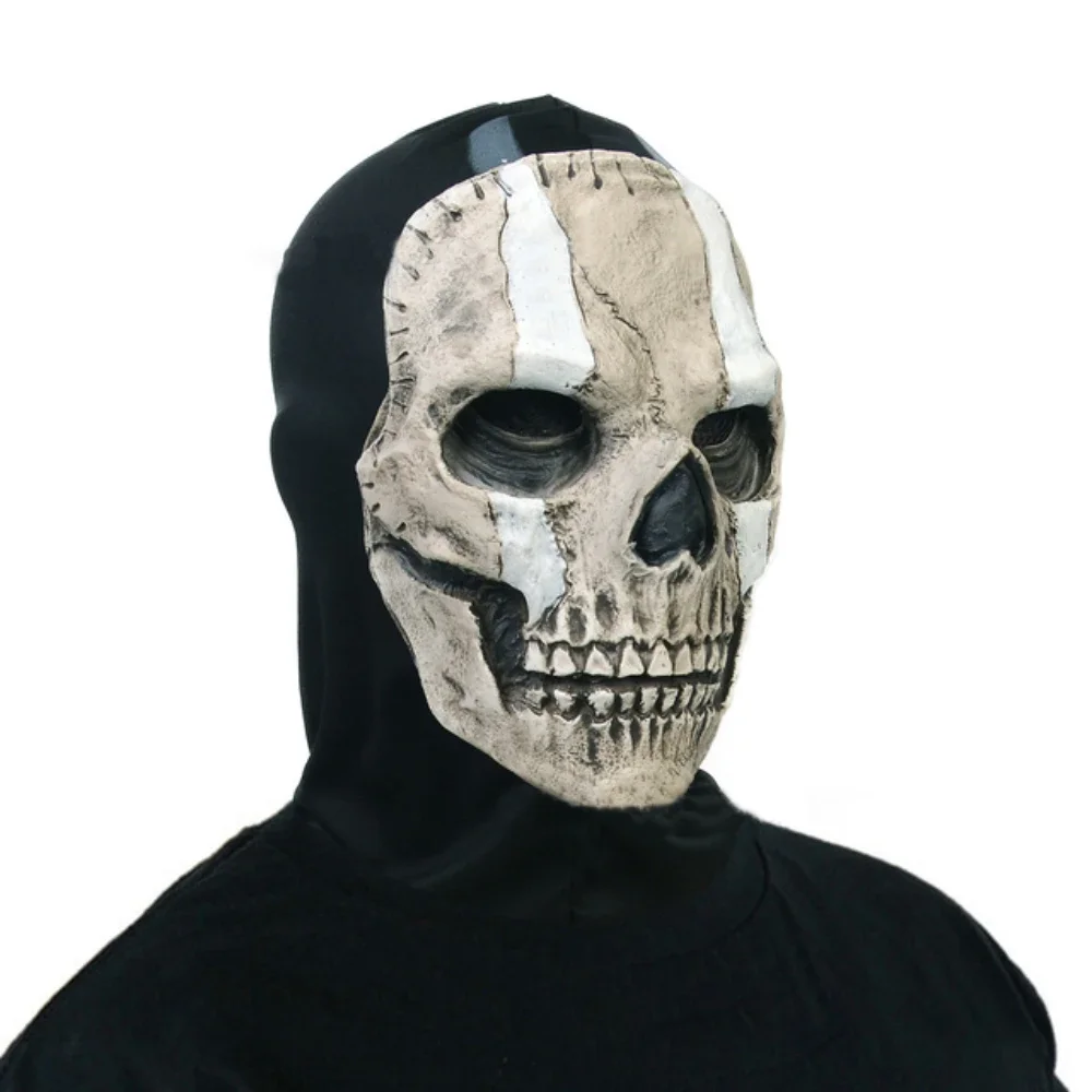 Gioco Call Of Duty Mw2 Unisex Horror Ghost Skull Cosplay Mask Ghost Latex Copricapo Casco Eseguire Halloween Party Dress Up Prop