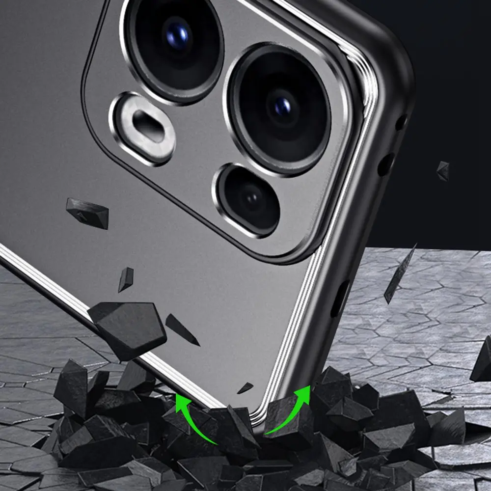 Matte Metal Shockproof Silicone Bumper Phone Case