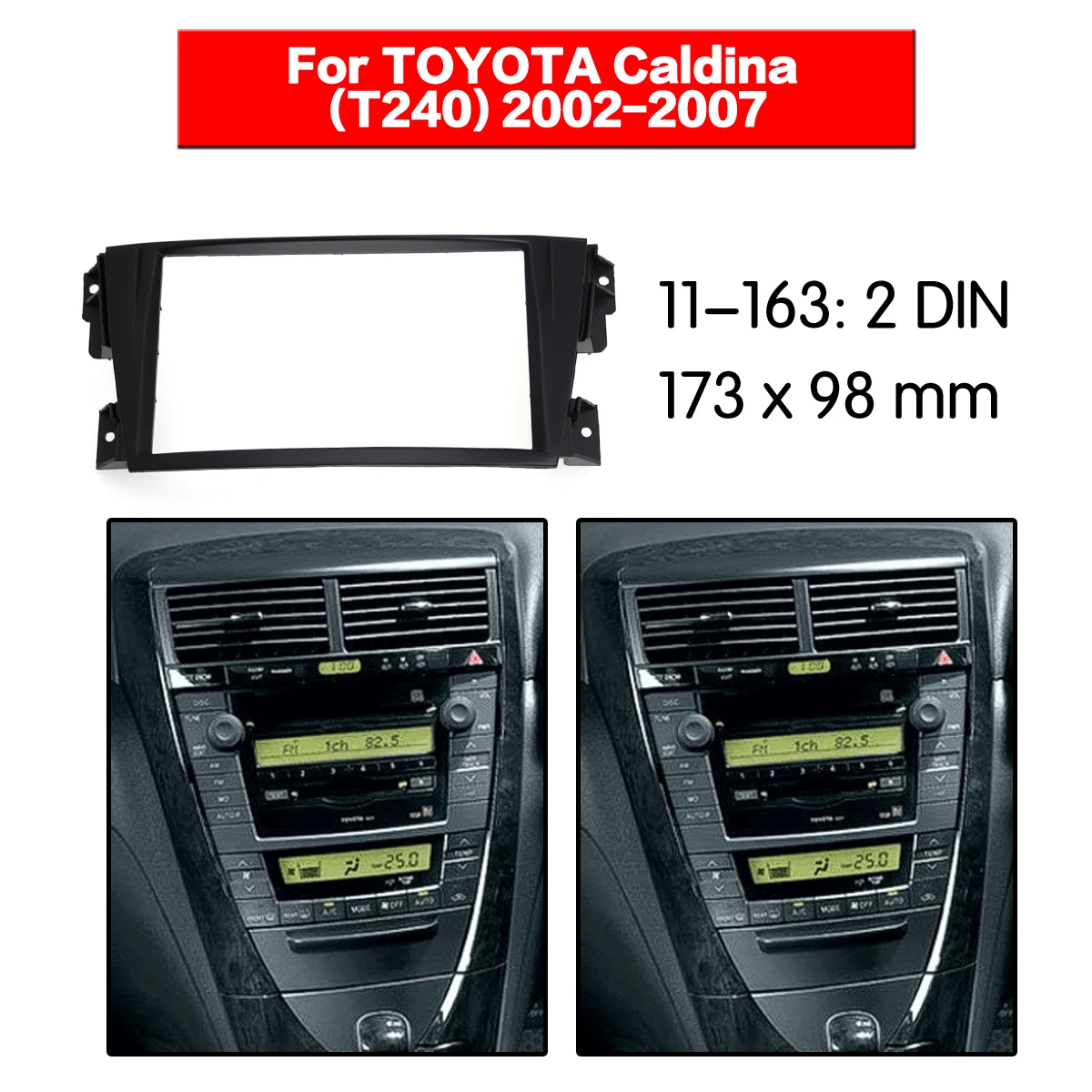 

Автомобильный радиоприемник, видеоплеер для Toyota caldine 2002 2003-2007, рамка для панели 2 Din, фоторамка, аксессуары для модификации