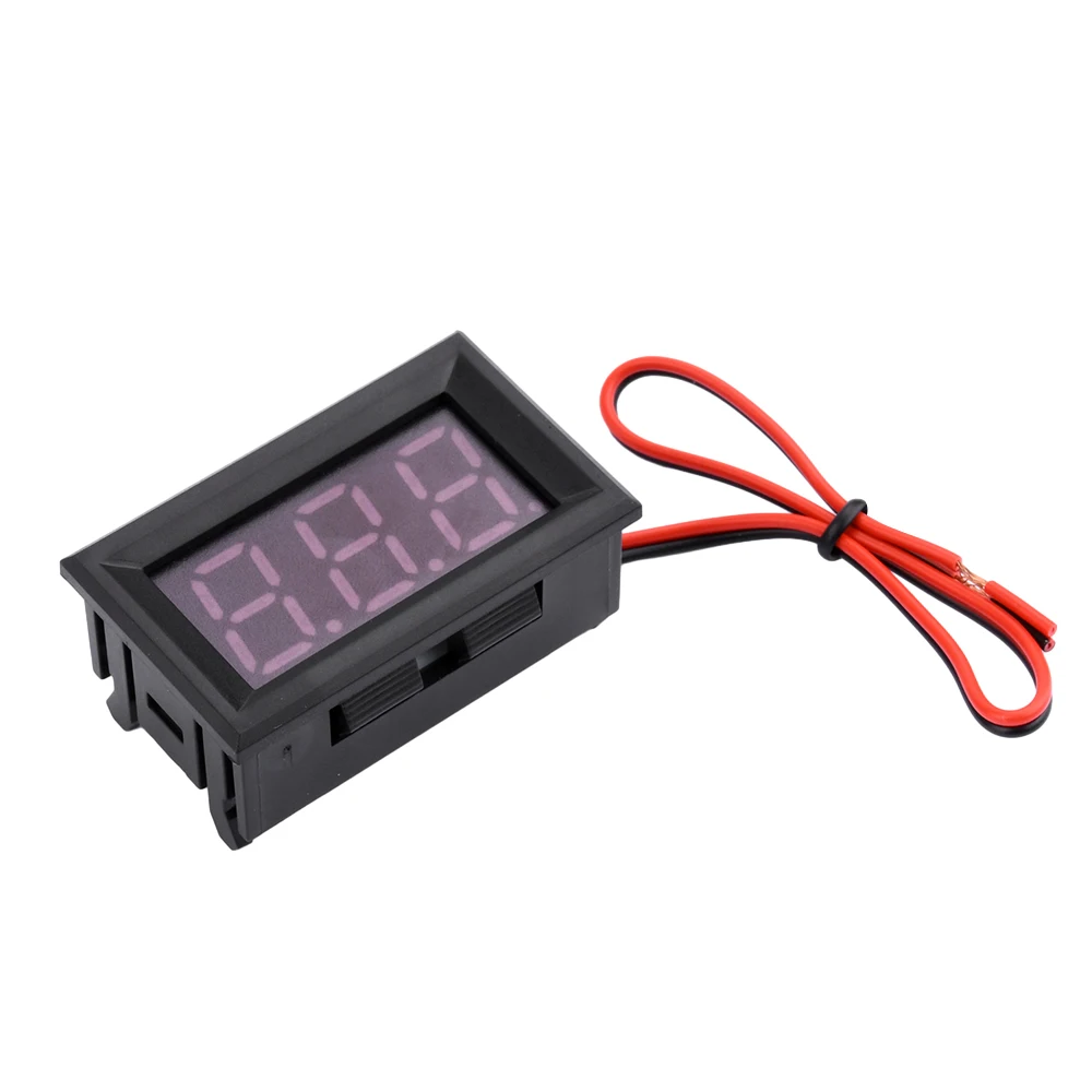 DC 5-120V 0.56 전압 미터 LED 디지털 빨강/파랑/녹색/위 전자 자전거 표시기 디스플레이 전압 테스터 2 전선