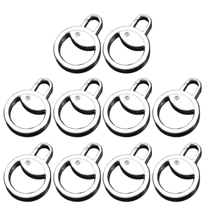 10pcs Metal Zipper Pull Slider Puller Detachable Replacement for Broken Buckle Bag Suitcase Garment Head Repair Tools