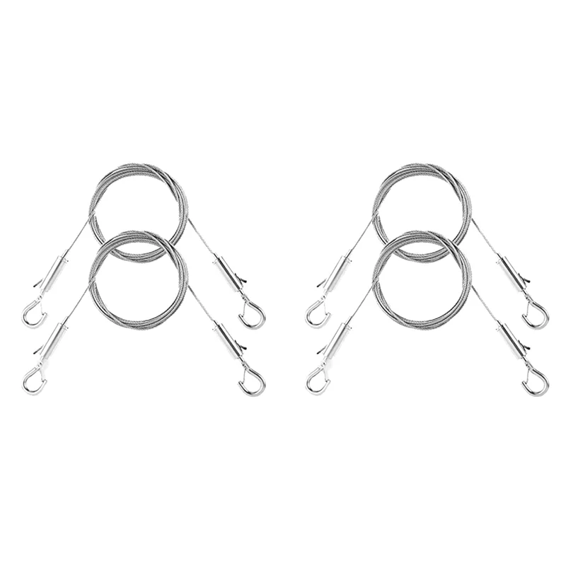 AB41-4PCS 조정 가능한 그림 걸이 와이어 키트 - 헤비 듀티 하드웨어, 1M X1.5Mm 스테인레스 스틸 케이블 걸이 로프
