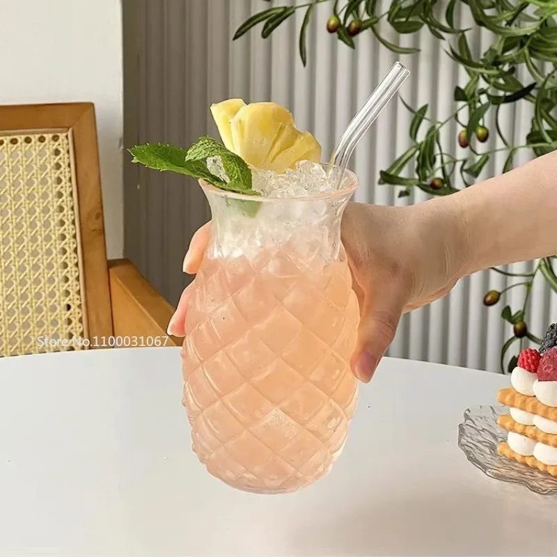 High Borosilicate Net Red Pineapple Cocktail Glass Cup Creative Wine Glasses Juice Glass Bartending Bar Accessories