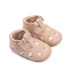 Embroidery Flower Baby Girls Shoes Premium Flats Rubber Sole Anti-slip Toddler Infant First Walkers PU Leather Crib Shoe 6