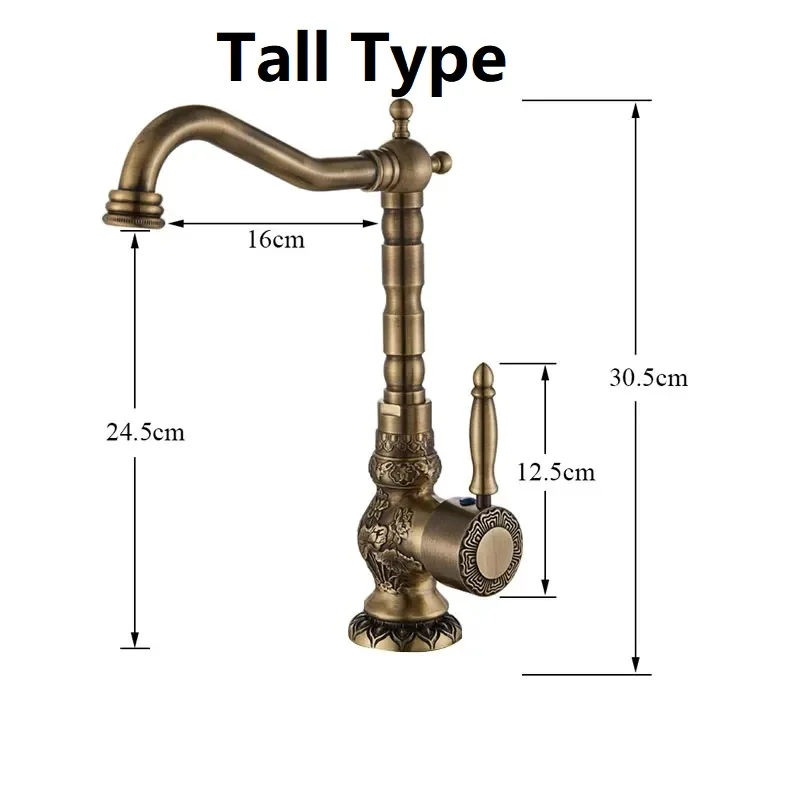 Antique Brass or ORB Basin Sink Faucet Hot Cold Mixer Crane Tap Single Handle Deck Mount Bathroom Brass Rotation Faucets basin faucet,bathroom faucet