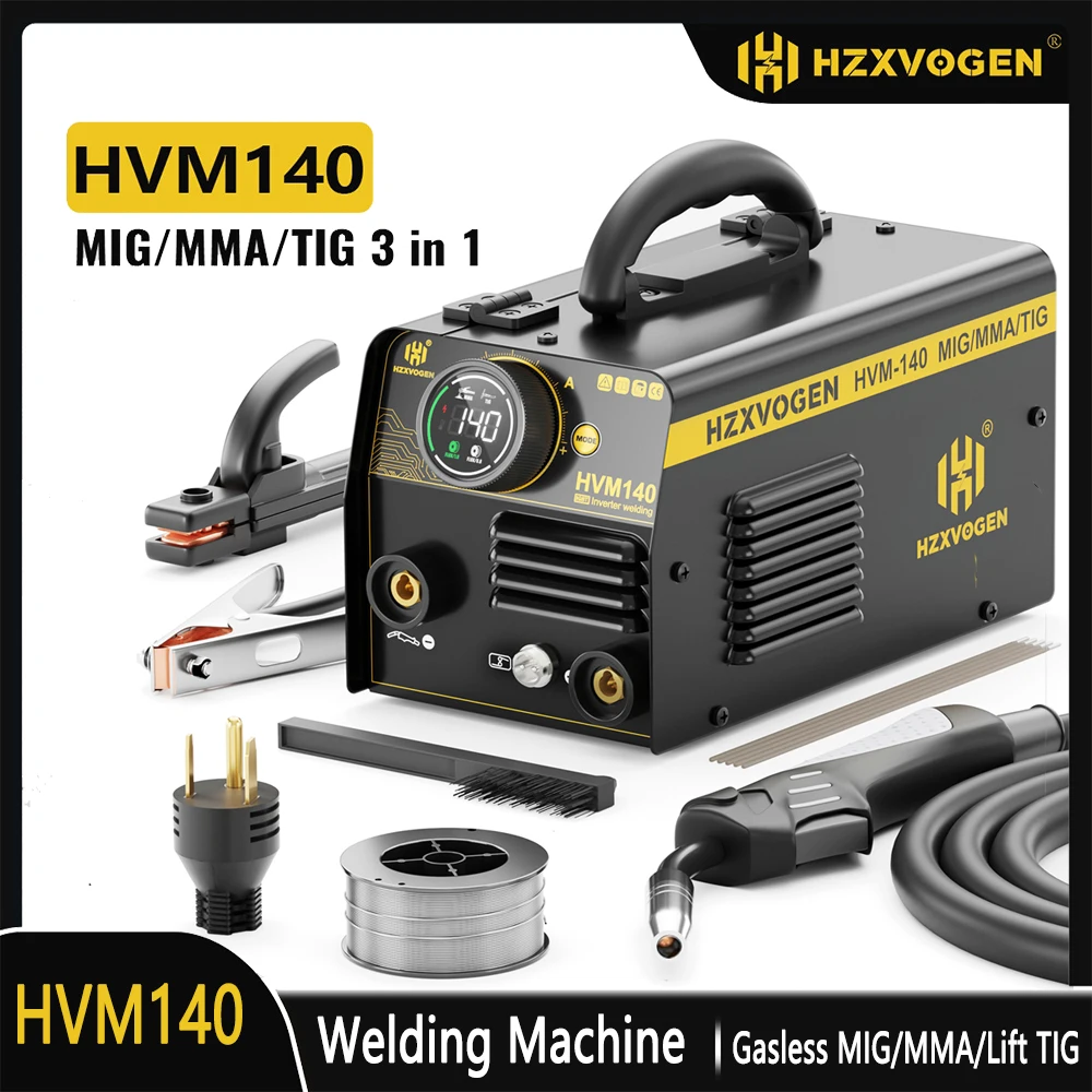 HZXVOGEN MIG185 la soldadora 5 en 1 sin gas para TIG ARC/MMA, 110V/220V HZXVOGEN MIG185 la soldadora 5 en 1 sin gas para TIG ARC/MMA, 110V/220V