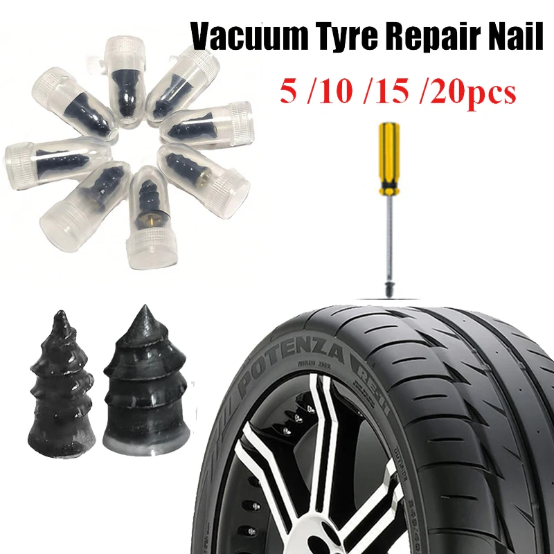 Vacuum Tyre Repair Nail Tire Puncture Screws Motorcycle Fitting Set  Tubeless Wheel Repairs Punctures Kit Patches for Car - AliExpress