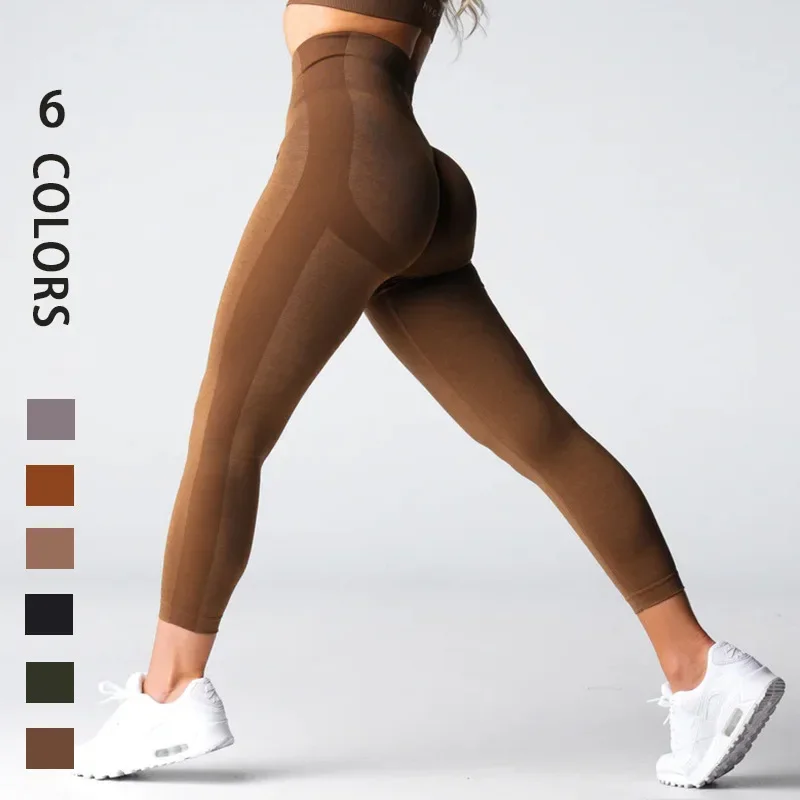 

New Seamless Knitted Yoga Pants Leggings Sport Women Fitness Push Up Workout Gym Leggings Tummy Control Running Training Tights