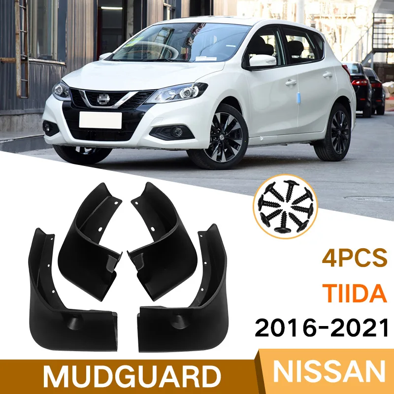 

For Nissan Tida 2016-2021 Car Molded Mud Flaps Splash Guards Mudguards Front Rear Styling Front rear Car Accessories