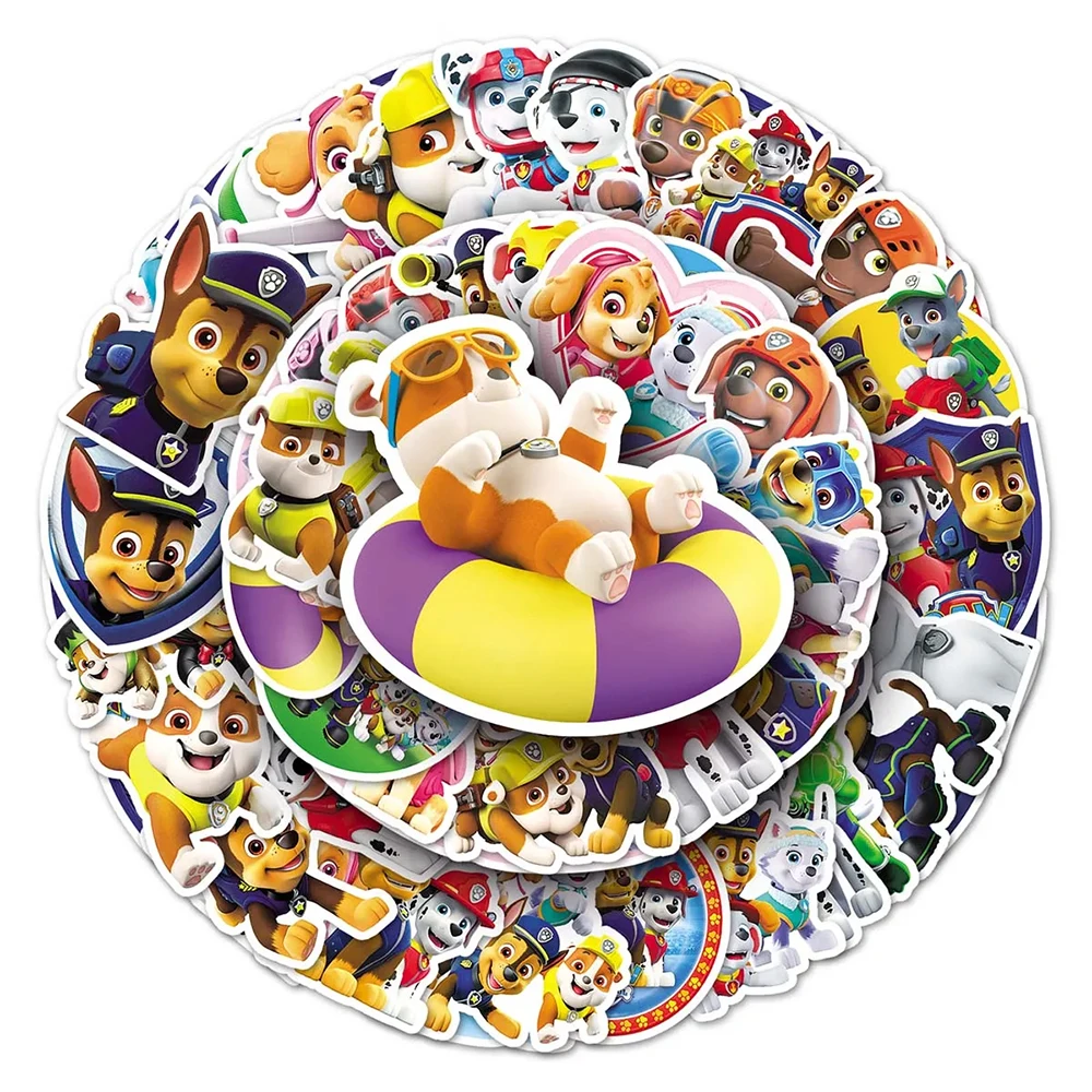 Cute PAW Patrol Cartoon Stickers cartoon stickers decorative stickers colorful stickers paper stickers animal stickers kawaii stickers graffiti stickers cartoon animal stickers 10/30/50PCS DIY Decals Decoration Phone Skateboard Graffiti Funny Sticker Toy Gift for Kids
