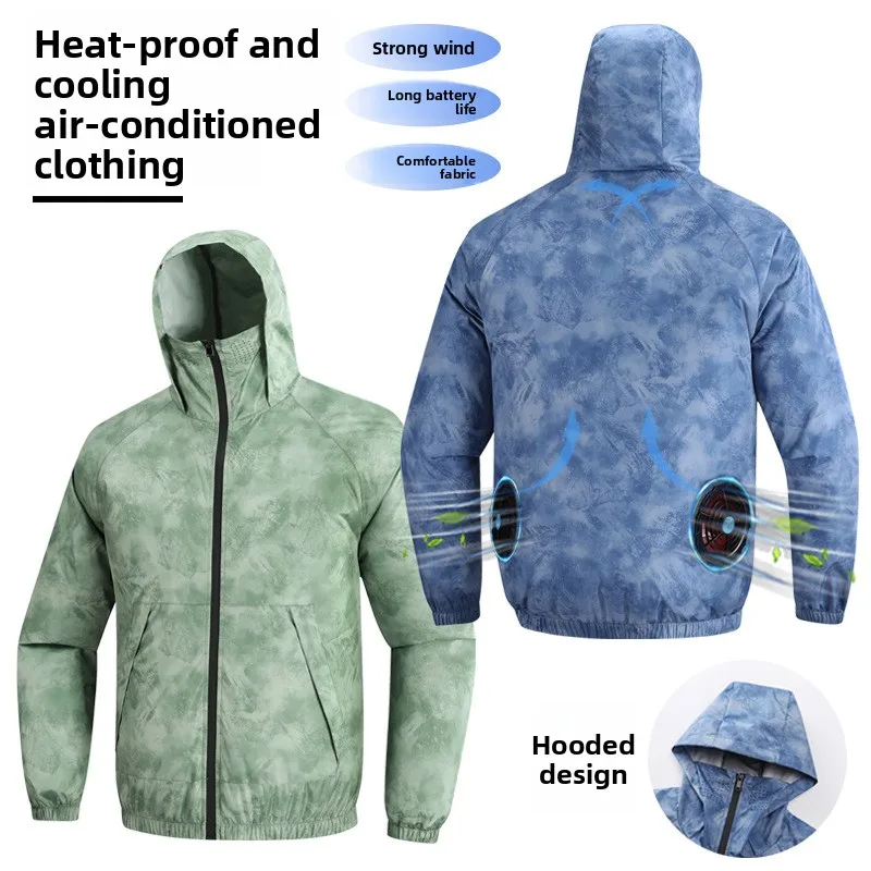 2025 Summer Cooling Shirt Outdoor Camping Fishing Shirt with Fan Sun Protection Breathable Air Conditioner Clothing Men Women