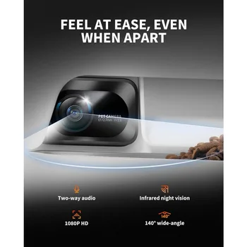 PETKIT Automatic Cat Feeder with Camera,1080P HD Video with Night Vision,Double Hopper Pet Feeder for Cats Dogs with 2-Way Audio 2