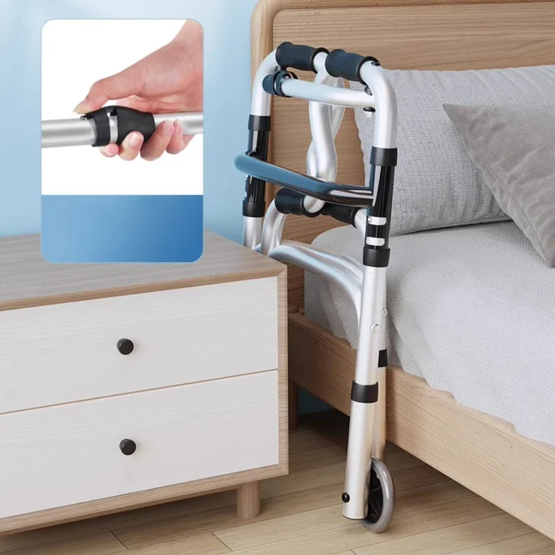 Quad Cane with Seat and Adjustable Height, Walking Aid for Elderly and Disabled Folding Walking Stick with Seat 4
