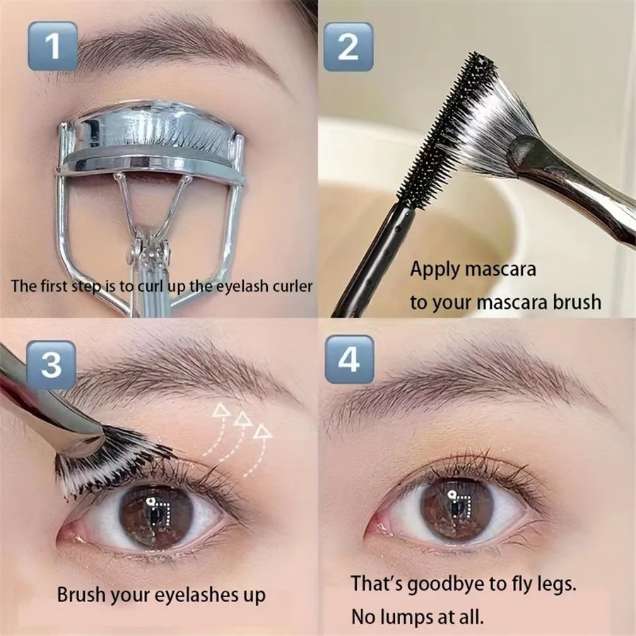 1pc Professional Mascara Fan Brush for Natural Lift - Smudge-Proof & Clump-Free Application, Alcohol-Free, No Batteries Required