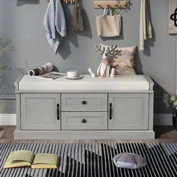 Storage Bench With Cushioned Seat 1