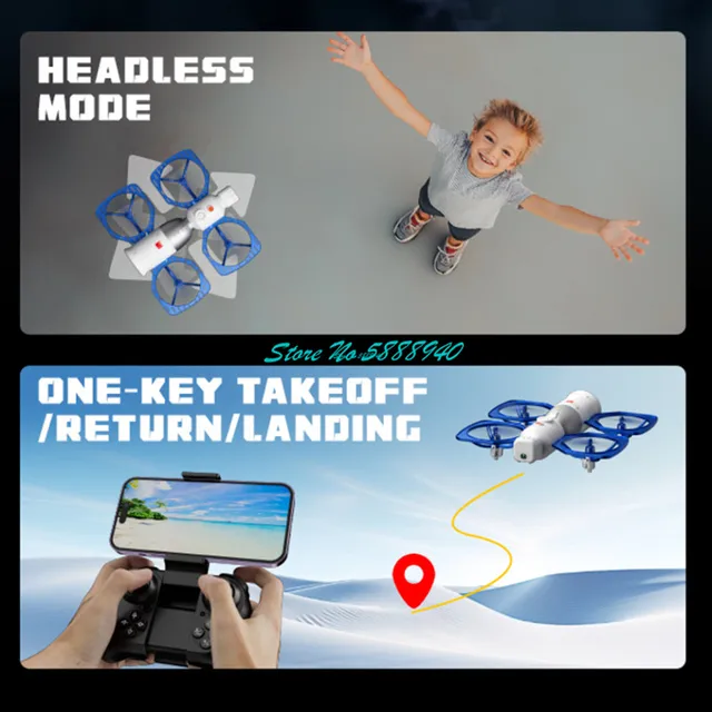 8K Dual Camera 3D Stunt Tumbling Gravity Sensor Remote Control Quadcopter 4CH Optical Flow Hover Headless Model RC Drone Boy Toy 3