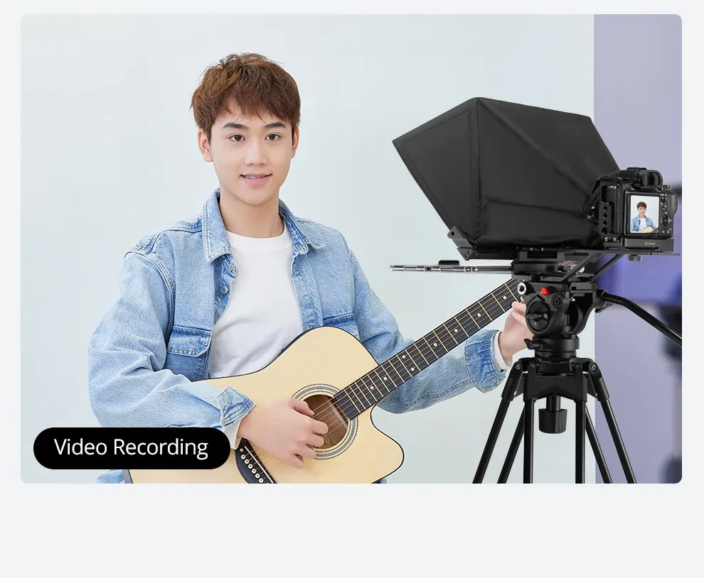 T14 Big Screen Teleprompter Professional Interview Foldable Camera Teleprompter,