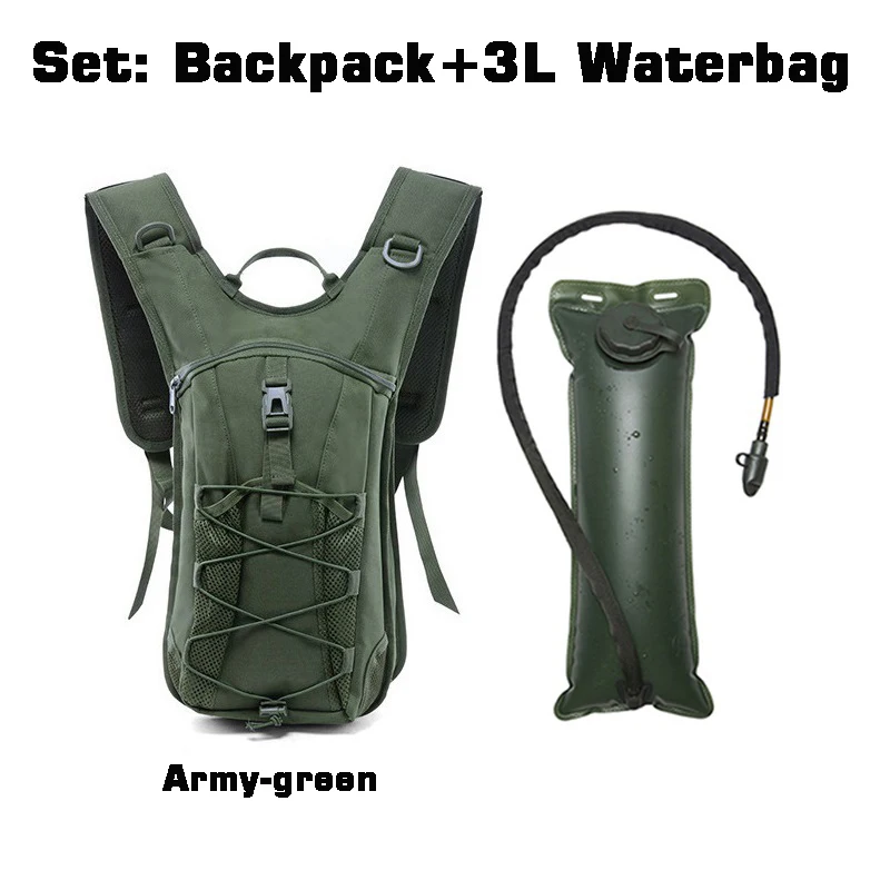 Outdoor Cross-country Water Bag Knapsack Set Hiking Folding Drinking Waterbag Backpack Running Cycling Water Bladder Rucksack 3L 3