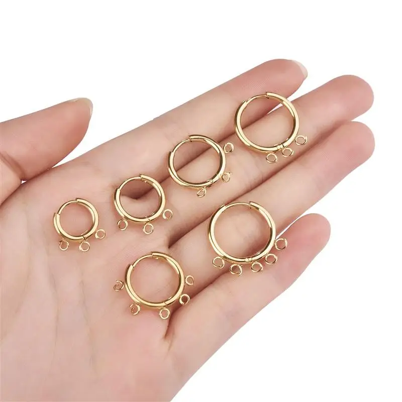 10pcs/lot Stainless Steel DIY Earrings Round Hoop Earring Clasps