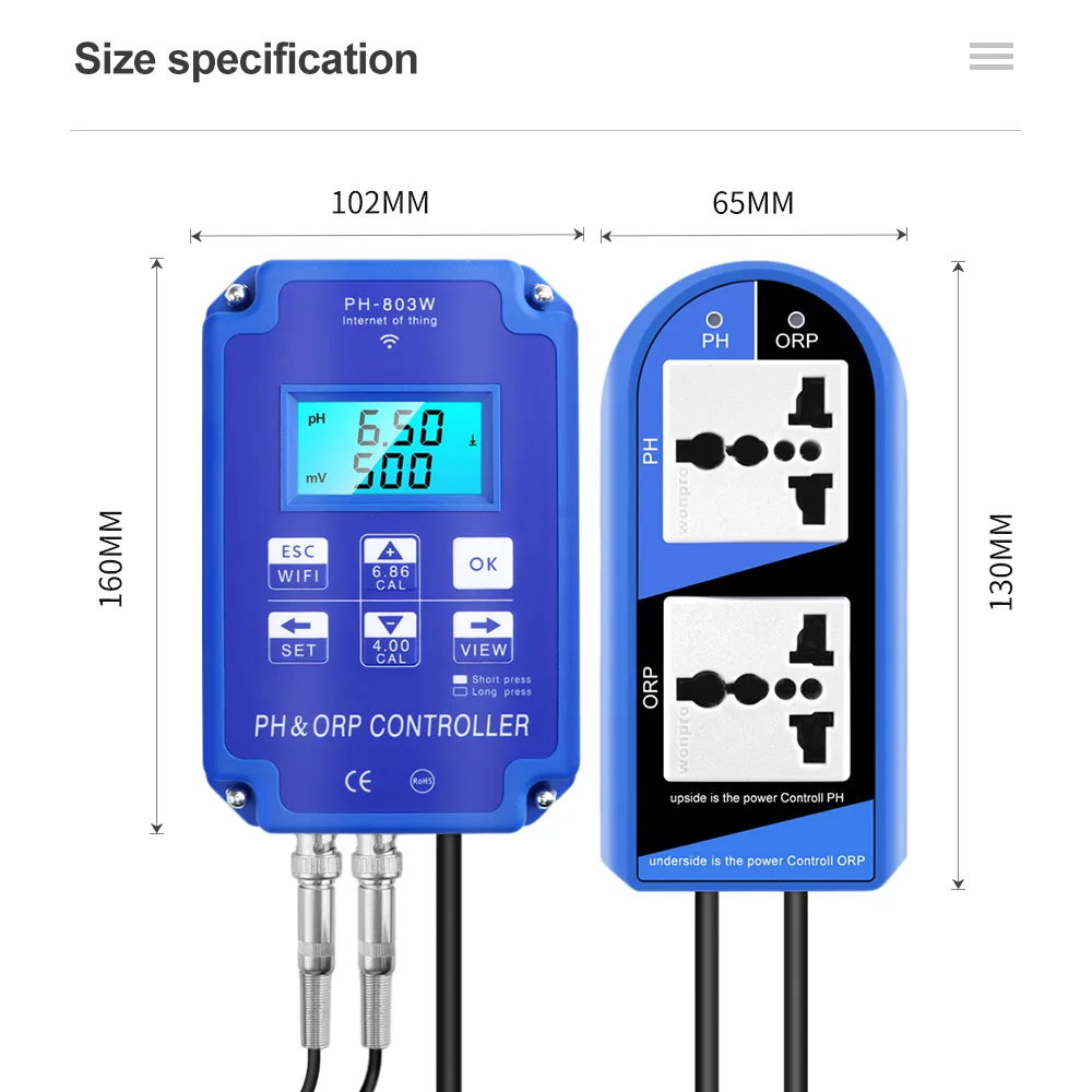 Wholesale Meters PH 803W Wifi Monitoring Digital PH&ORP Steam