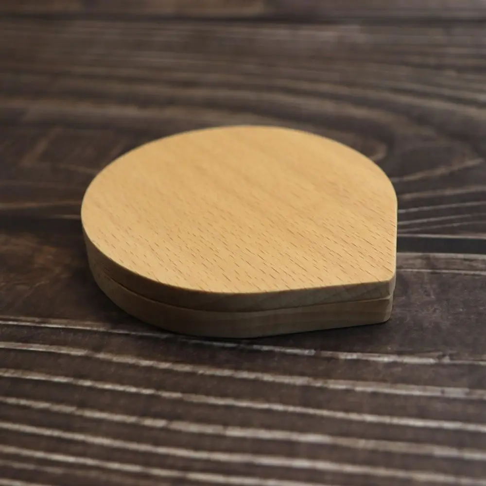 Mini Black Walnut Wood Makeup Mirror Foldable Rotatable Rotating Cosmetic Mirror Handheld Round Compact Pocket Mirror