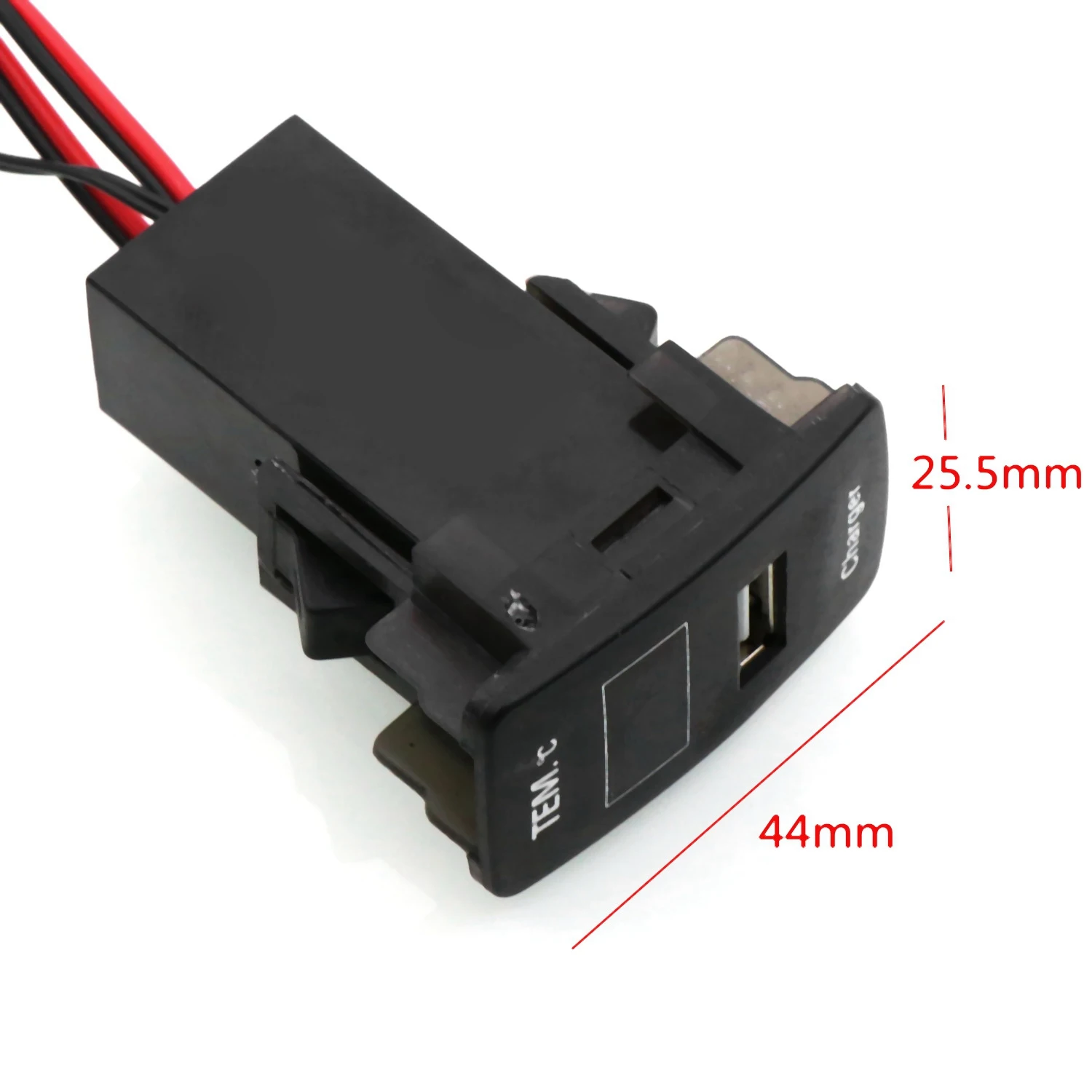 차량용 USB 어댑터, 온도 디스플레이 소켓 충전기 어댑터, DC12V 2.1A