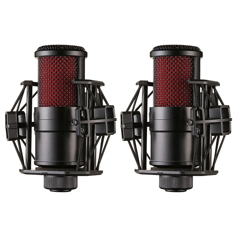 2X V500 Microphone Kit With Audio Cable Shockproof Clip Live Broadcast Condenser |