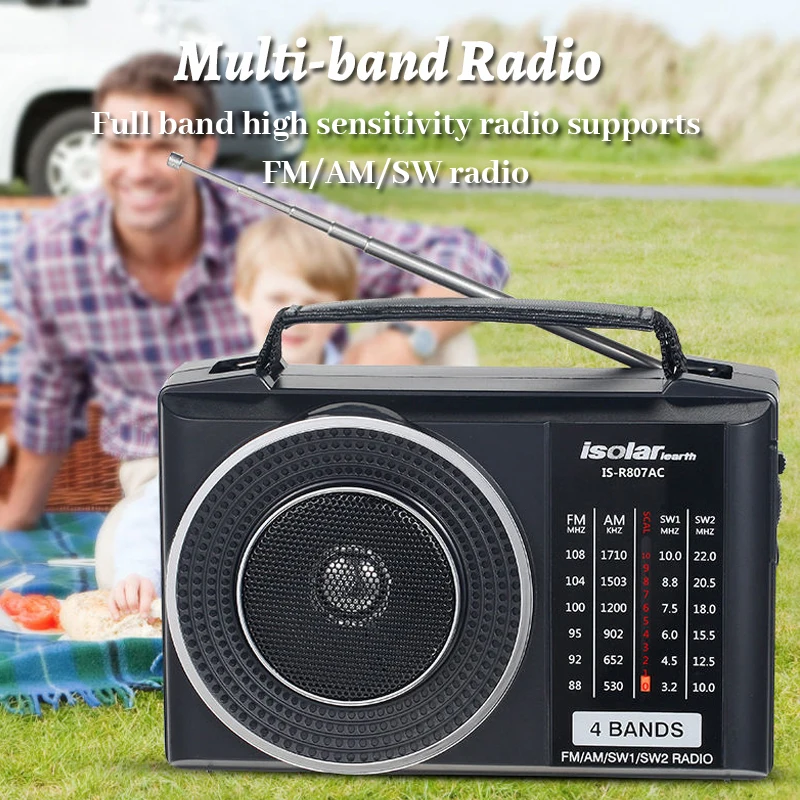Multi band Radio Bluetooth Audio Weather Forecast Portable Retro FM/AM/SW1/SW2 Radio Receiver