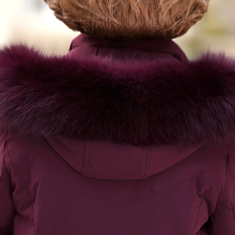 Real Fox Fur Collar White Duck Down Down Jacket for Women 2021 New Winter Clothing Middle-aged and Elderly Large Hooded Yrf Coat