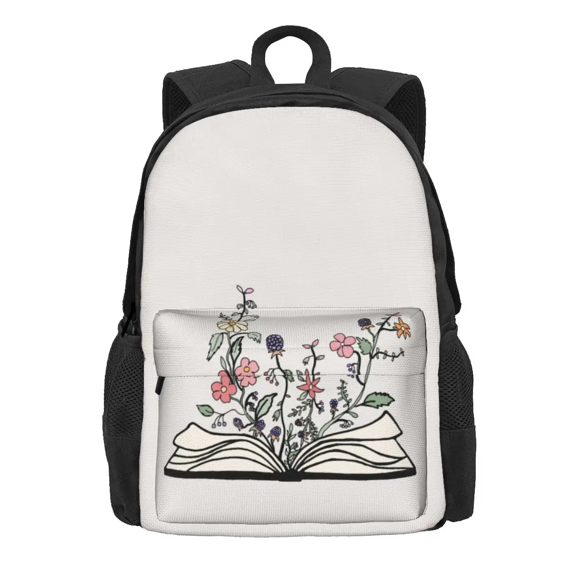 

Рюкзак мужской для книг, повседневный растущий с цветами из растений, большая дизайнерская сумка для старшей школы и кемпинга, подарок на Рождество