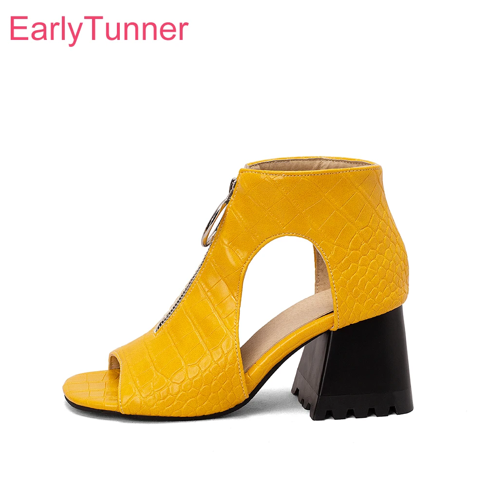 

2023 New Summer Elegant Yellow Black Women Sandals Hot High Heels Office Lady Nude Shoes Plus Big Small Size 12 32 43 45 48