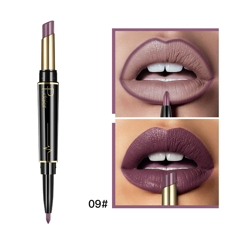 thumbnail image 1 of Pudaier Makeup 2 in 1 Matte Lipstick & Lip Liner Nude Lip Stick Pencil Make up Cosmetics Lip Balm Matt Cream Lipbalm Lipliner, 1 of 5