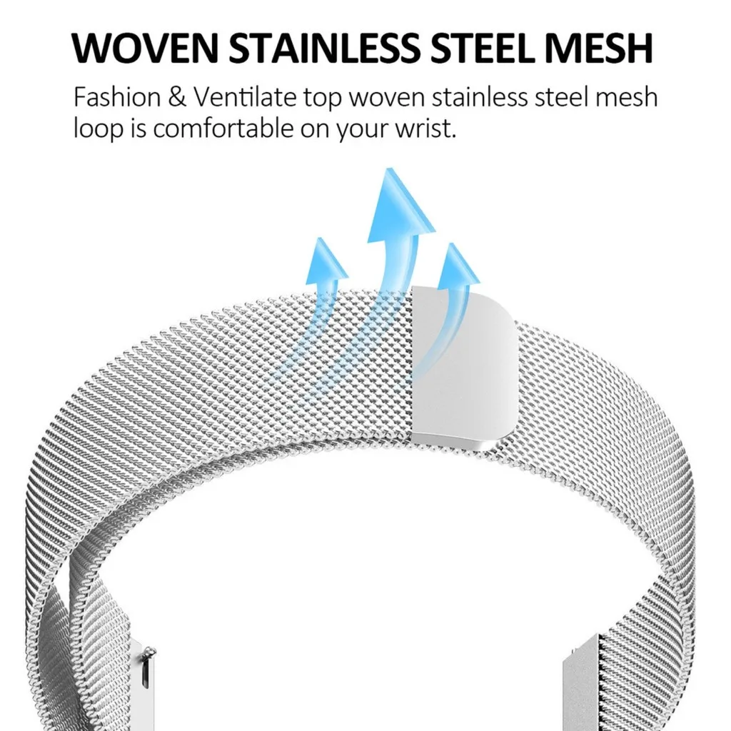 Milanese Loop Magnetic Stainless Steel Band - Breathable, Durable, Unisex Replacement Strap