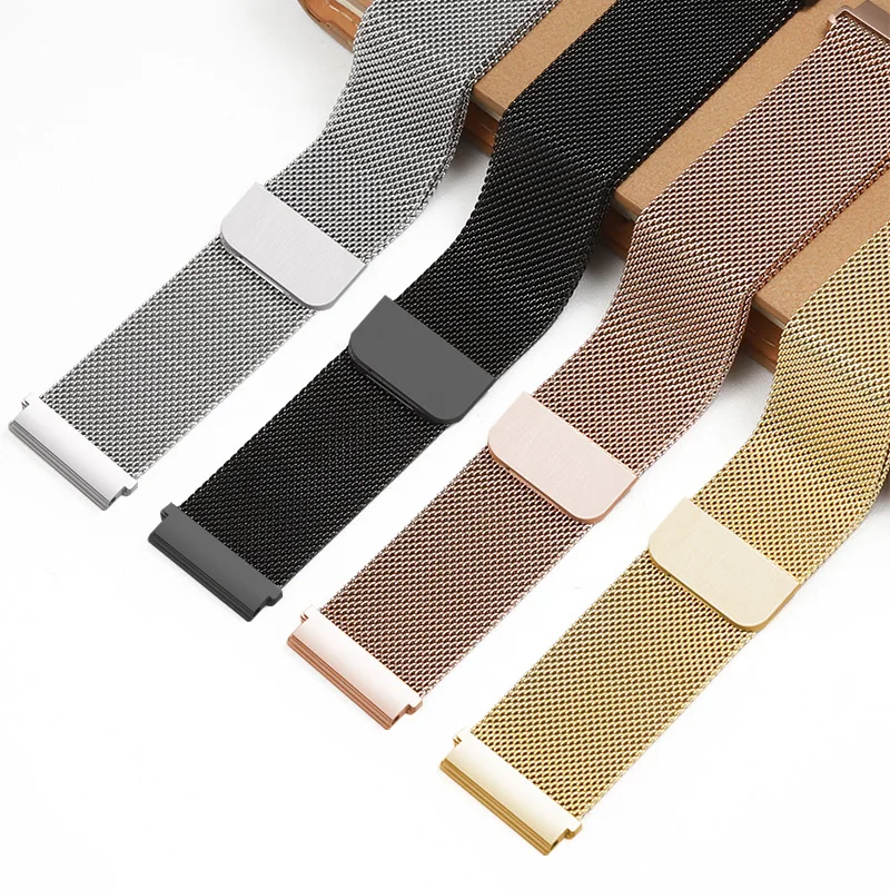 Retro Small Square Magnetic Mesh Steel Strap Watch Chain