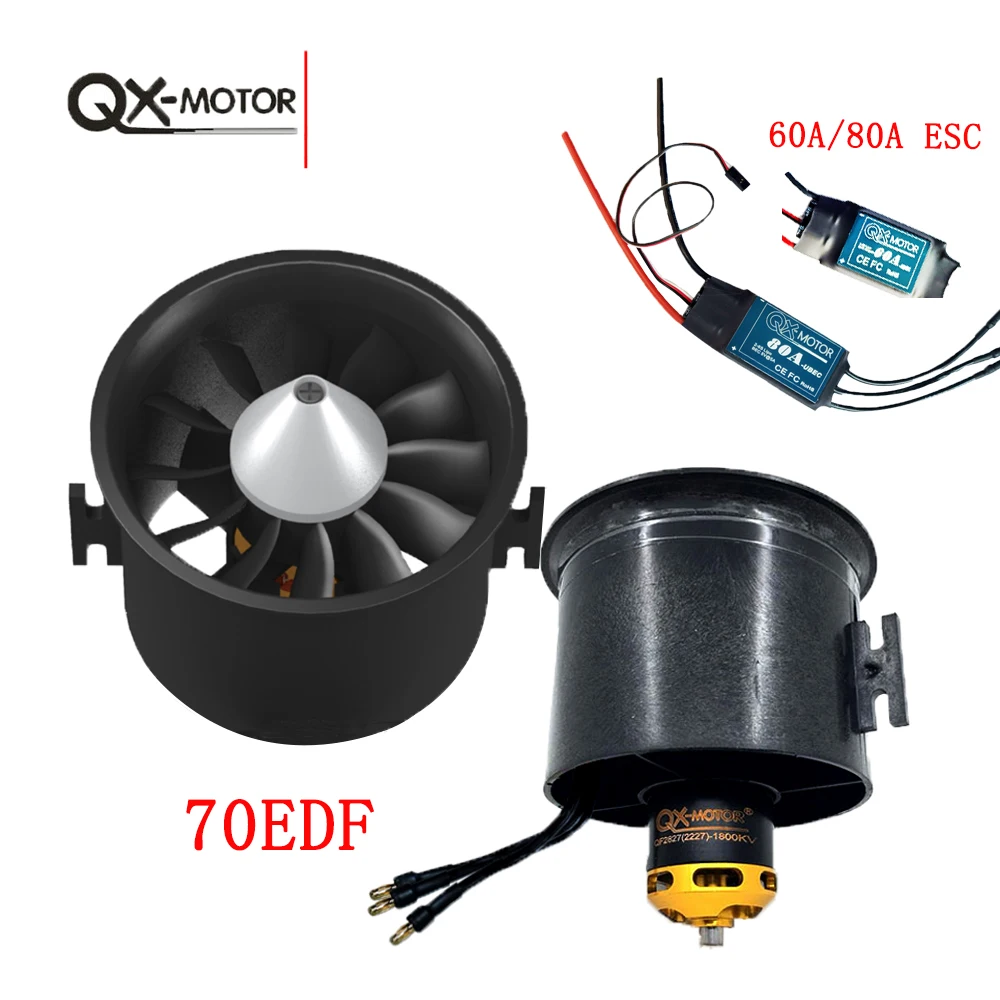 70mm 덕트 팬 EDF 1800KV 2600KV 모터 4s 6s 절전 버전 60A 80A ..