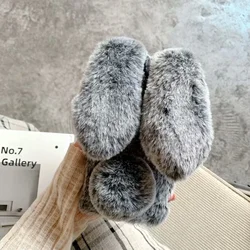 Luxurious Warm Plush Rabbit Fur Phone Case Cover - ForSamsung A35 (Grey)