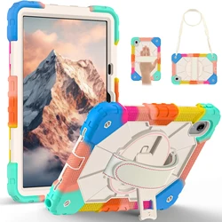 Lenovo Idea Tab 11 360° Rotating Armor Stand Case - Durable Protective Shell for XiaoXin Pad 2024 (Colorful Blue)