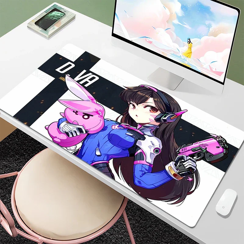 

Overwatch Dva Mouse Pad Anime Accessories Laptop Gamer Table for Pc Office Accessory Deskmat Mousepad Xxl Desk Mat Cute Cabinet