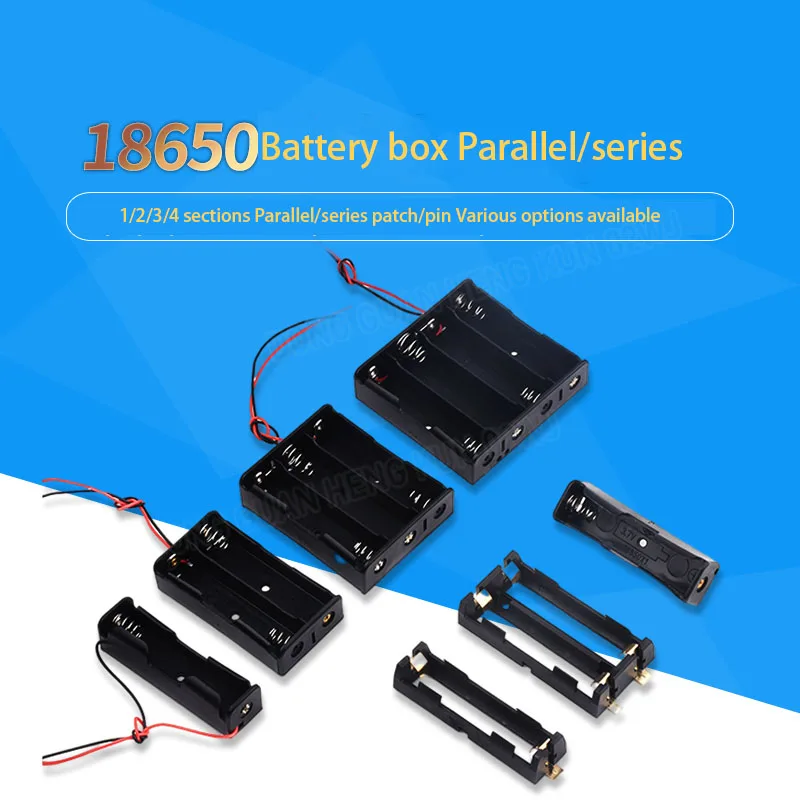 

18650 Battery Storage Box 1/2/3/4 Parallel Series With Line Model Aircraft DIY 1/2/3/4 Lithium Battery Box Battery Compartment