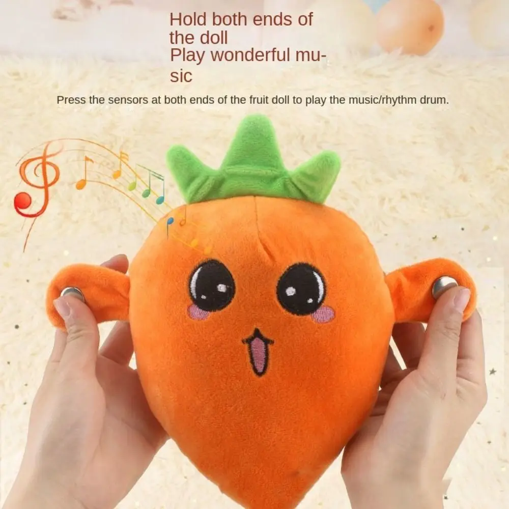 Interactive Musical Toy Sensing Beat Plush Toys Fruit Musical Dooll Pear Electric Plush Toy Plush Toy Orange