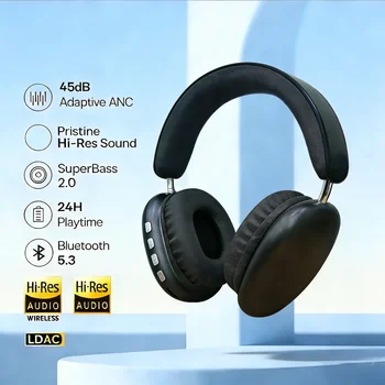 Cuffie Wireless con Cancellazione del Rumore, Audio Lossless USB-C Personalizzato, Cuffie Over-Ear con Suono HIFI, 24 Ore di Autonomia