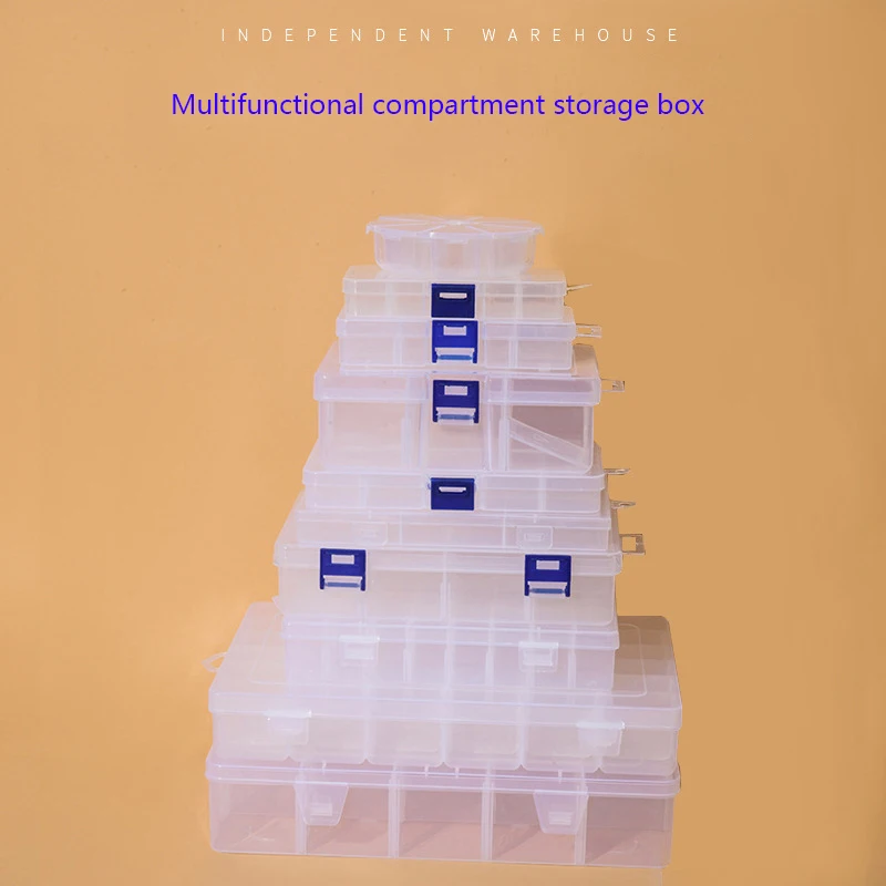 

Adjustable Plastic Compartment Storage Box, Jewelry Container, Earring, Bead, Screw Case, Storage Boxes, 3-36 Grids