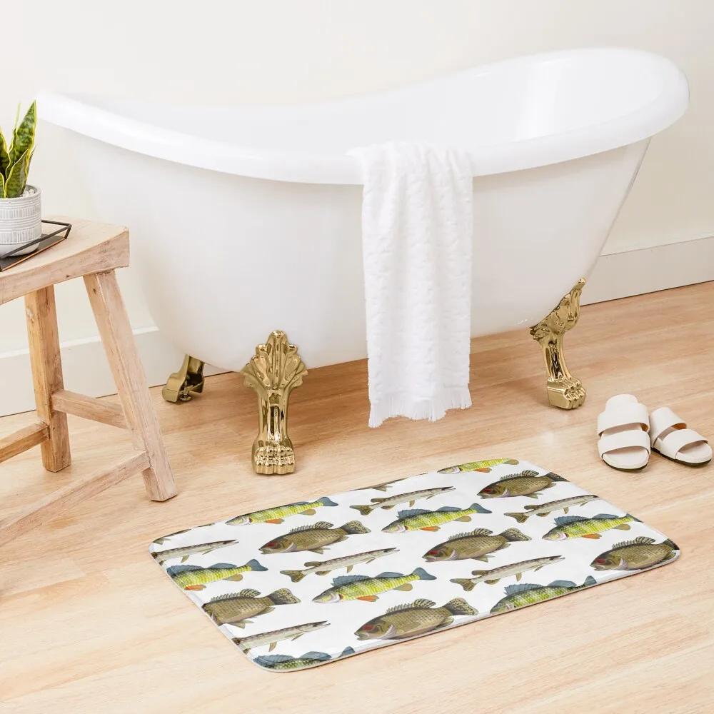 

Lake Fish Trio Bath Mat Bathroom And Shower Products Carpet Anti Slip Bath Rugs Mat