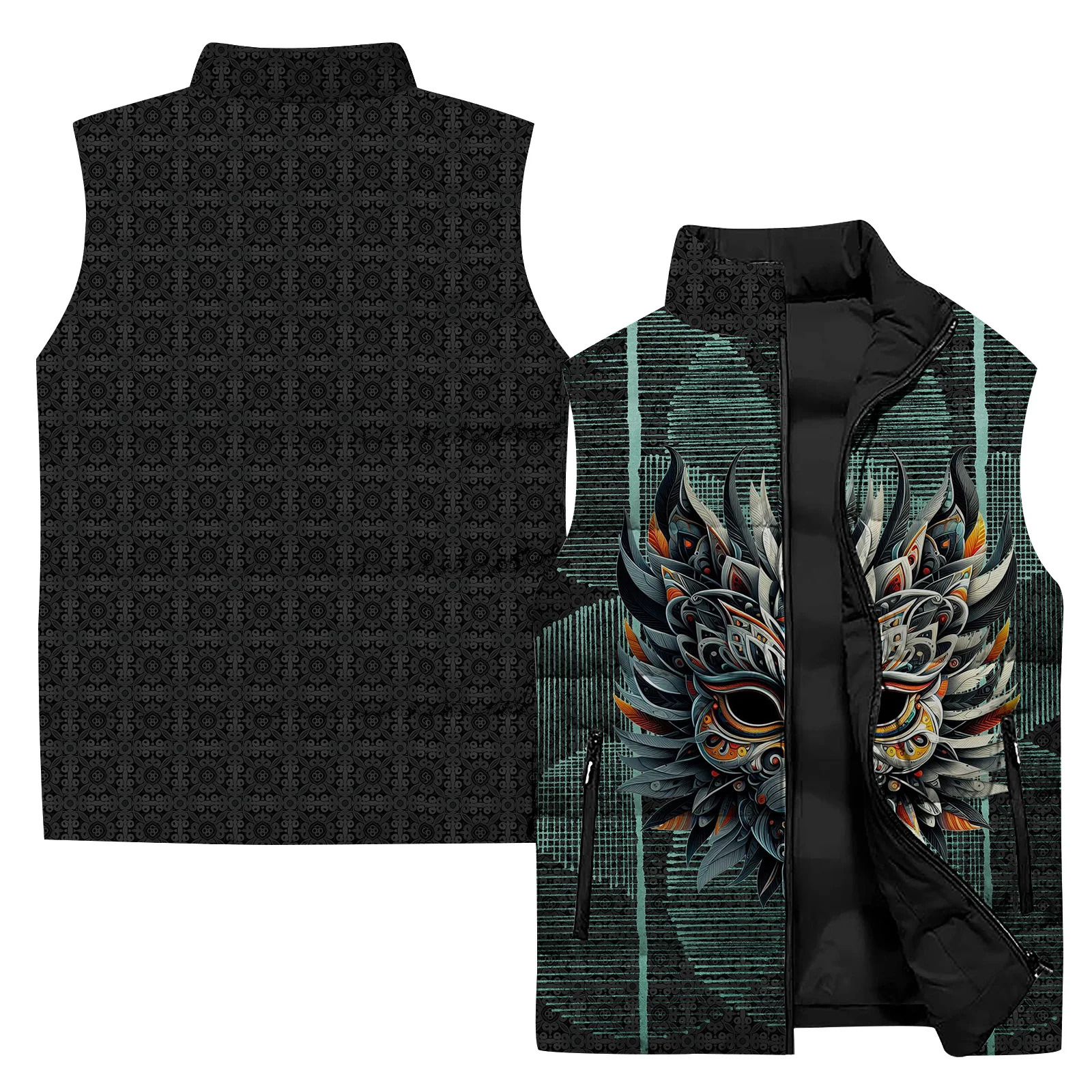 thumbnail image 1 of Chaleco aislante de moda para hombre, diseño de tigre, novedad en abrigos y chaquetas, abrigo de invierno para hombre, chalecos duraderos de conejo para hombre, abrigo de trabajo, 1 of 4