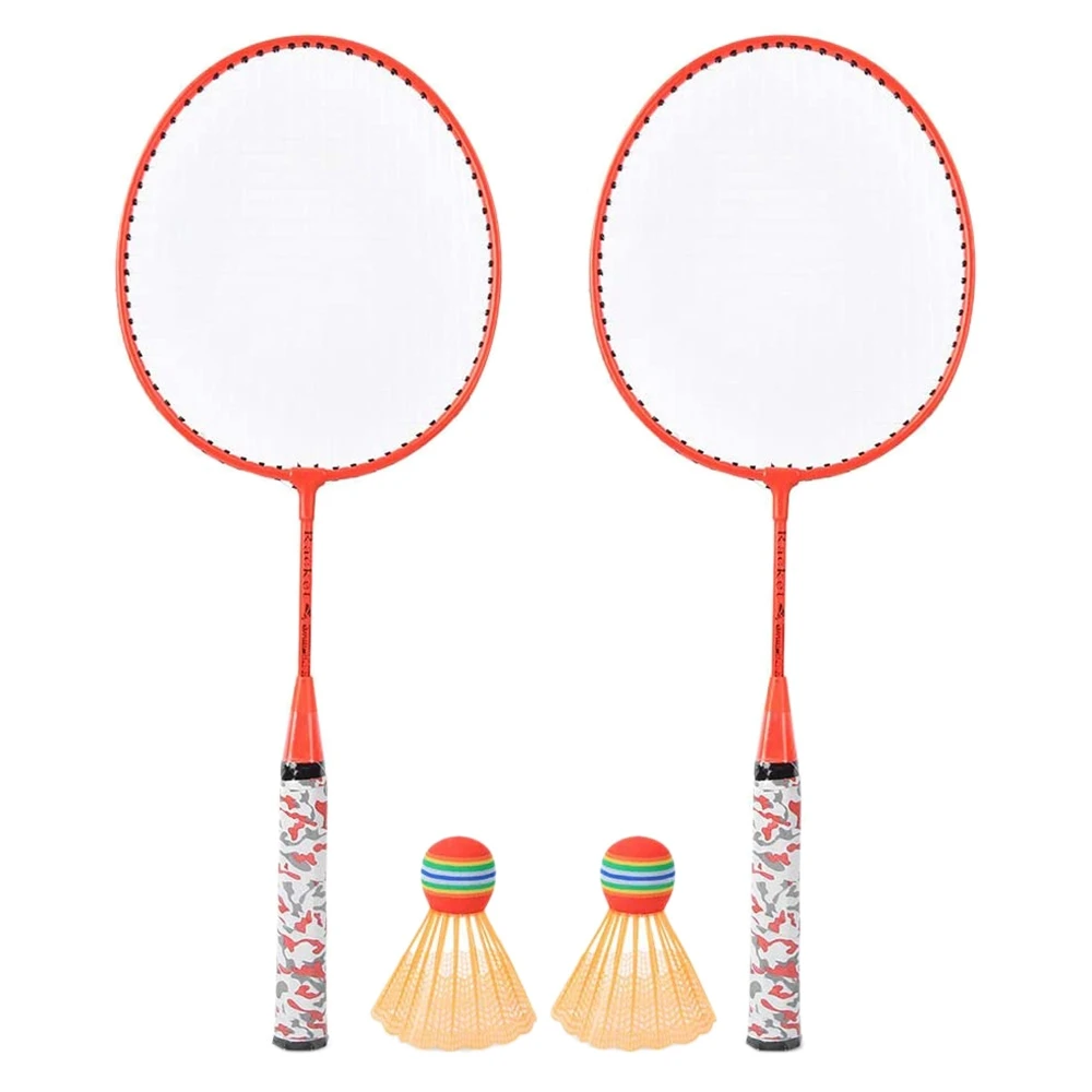 

Badminton Rackets for Children,Shuttlecocks Racquet Sports Set with 2 Balls for Kids Players Indoor Outdoor Sport Orange
